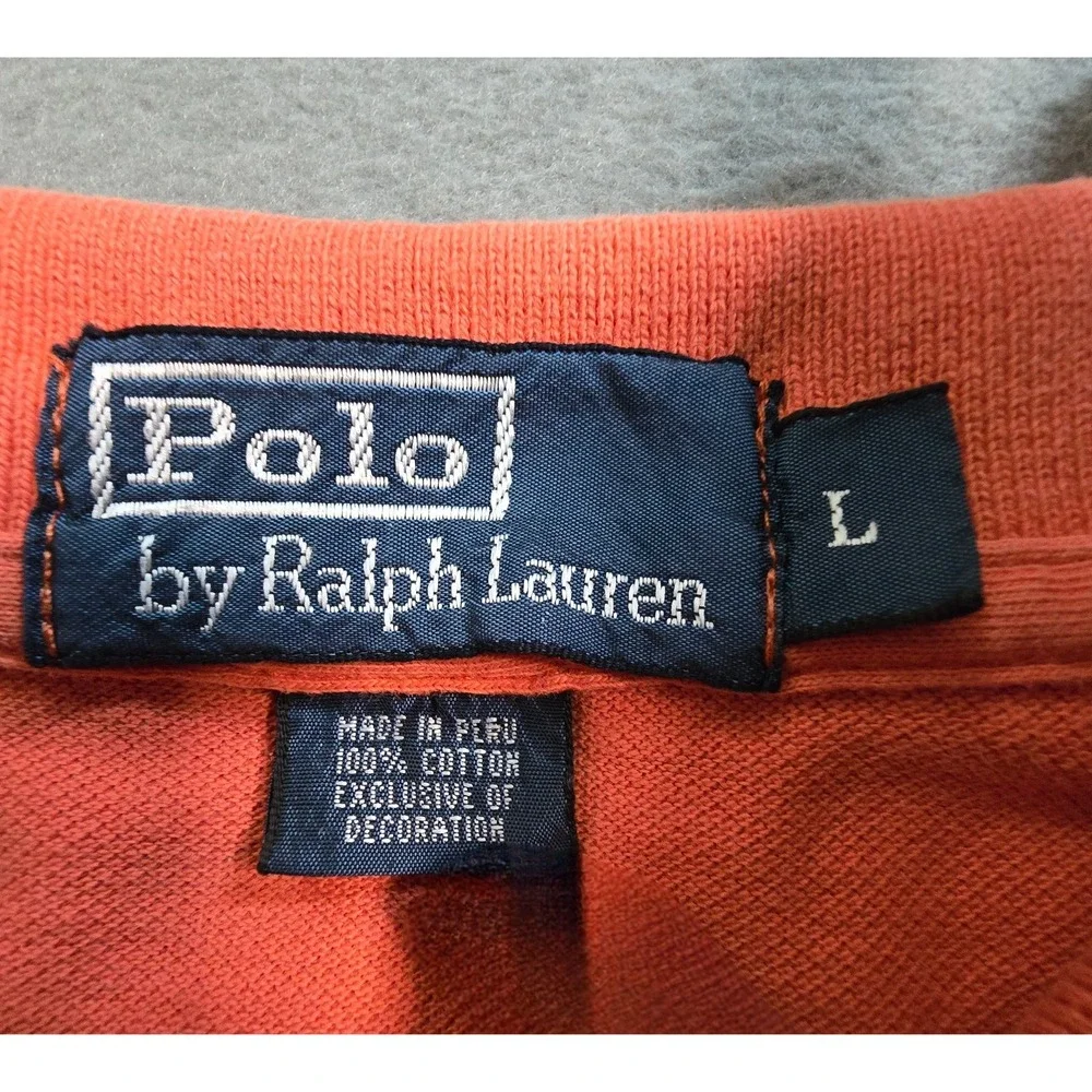 Ralph Lauren Polo Shirt Men Large Orange‎